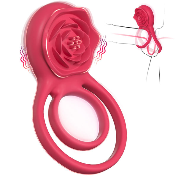 Taharo - Rose Vibrating Ring Toys for Male Couples