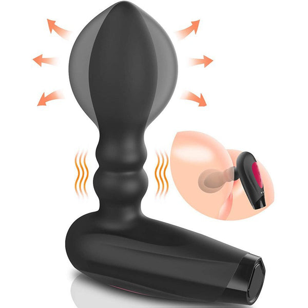 Vibrating inflatable plug massager for back court